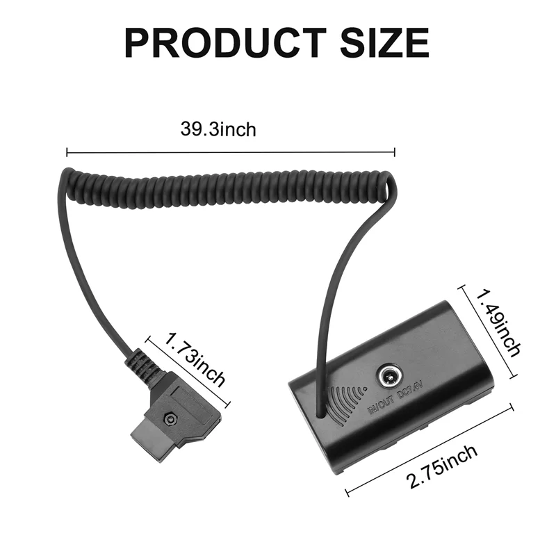 Kábel napájacieho adaptéra pre konektor D-TAP k fiktívnej batérii NP-F pre Sony NP F550 F570 F770 NP F970
