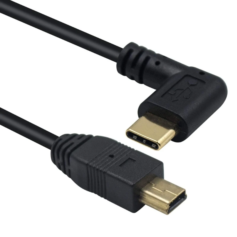 Kábel pre konvertor MINI USB na typu C 90 stupňov USB 3.1 a nabíjacie kamery a adaptér tabliet
