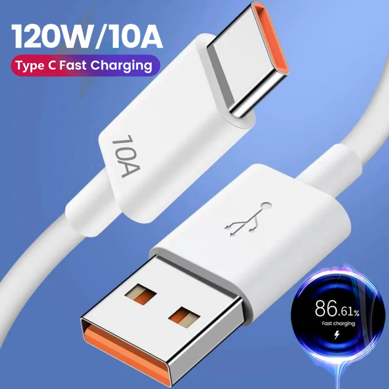 Kábel typu C TYP C 10A Rýchle nabíjanie drôtového mobilného telefónu USB LINE pre HUAWEI 30 Xiaomi Redmi Samsung Poco F5 USB C Dákový kábel dátový kábel