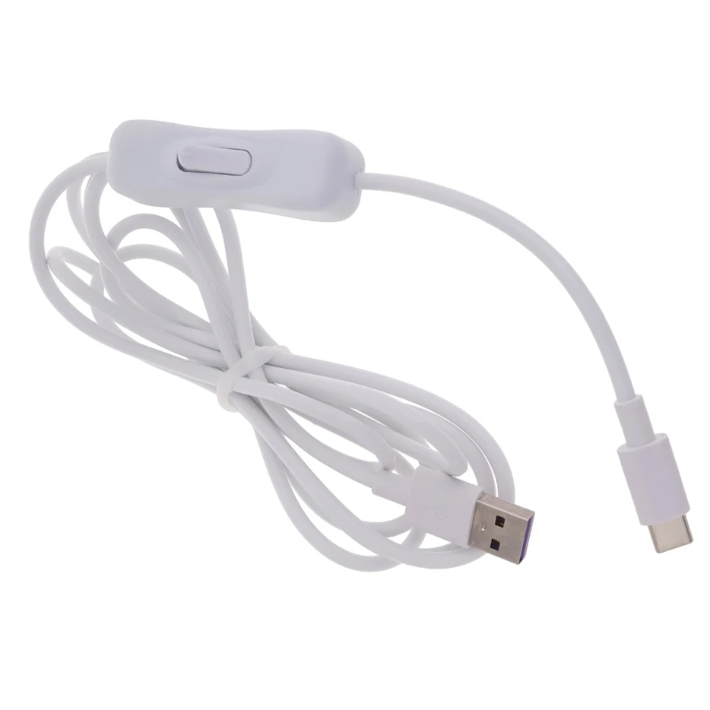 Kábel USB-C s bielym dátovým káblom prepínača na rýchle nabíjanie, prenos údajov, pevné disky, náboje, smartfóny a dropshipping