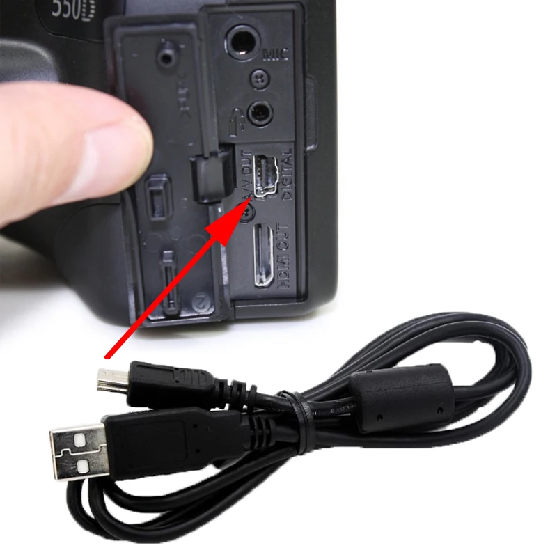 Kábel USB pre dátové riadky kamery SLR pre Canon 5d 7d 10d 20DD 450D 500D 550D 600D 650D 700D 1100D 1200D 1300D Camera