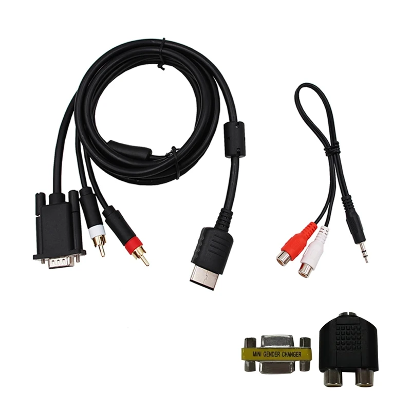 Kábel VGA s vysokým rozlíšením s adaptérom RCA 3,5 mm až 2-mužom