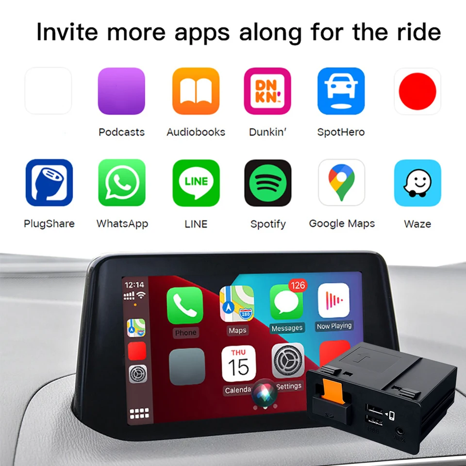 Káblové vozidlo CarPlay Android Auto Hub Entrofit USB Kit Type-C USB Hub Adapter Plug and Hra pre Mazda 2 3 6 CX3 CX5 CX8 CX9 MX5