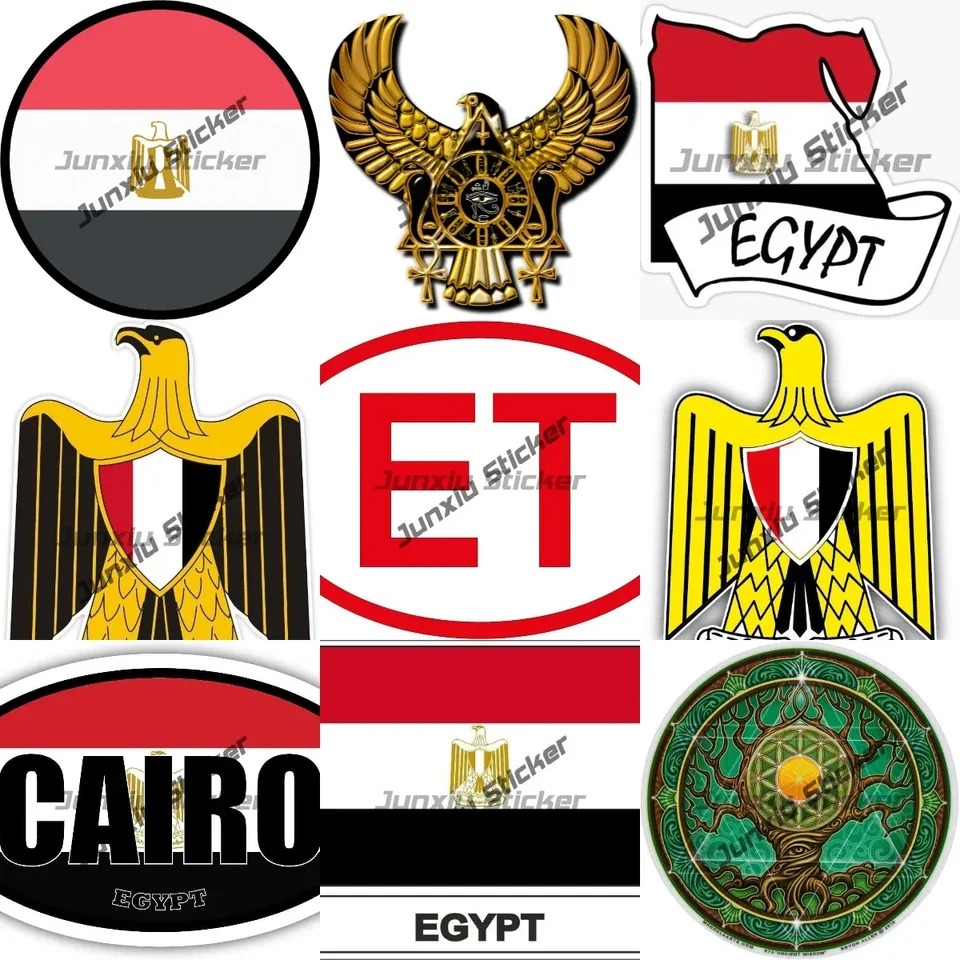Káhira Egypt Vlajka erbov nálepky Egypt Egypt Strom múdrosti a kvetina nálepky na okno Egyptskú nálepku Keopatra Queen Cleopatra