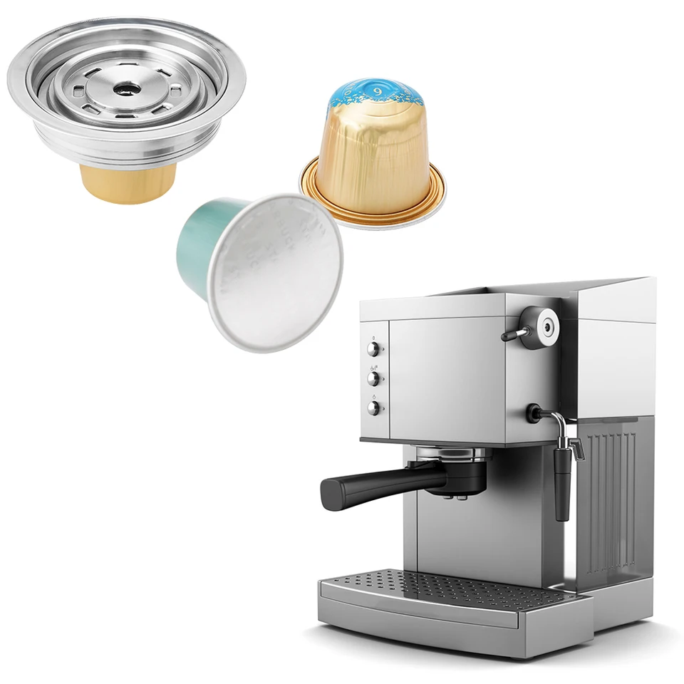 Kávové struky adaptér prevodník z nehrdzavejúcej ocele Kávová kapsula adaptér filtra kávového kapsuly pre Nespresso Vertuo