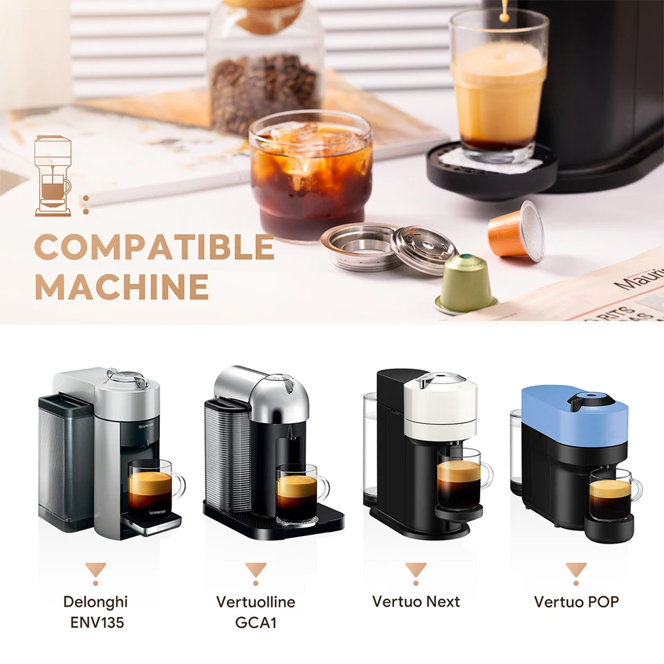 Kávové struky prevodník adaptéra DIY DIY káva príchuť kávovej kapsuly adaptér kávový podložka pre Nespresso Vertuo