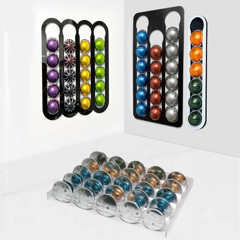 Kávové struky skladovací stojan na kávu Kávové kapsuly držiak na úložisko Kompatibilné s Vertuoline Capsules kuchynský stojan pre kávové struky