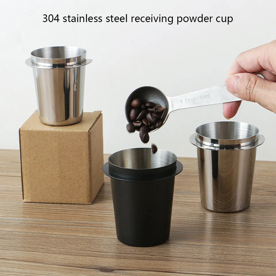 Kávový prášok 51/54/58 mm kávové zrná meracie šálky z nehrdzavejúcej ocele Výmena kaviarne Barista pre espresso stroj pre espresso