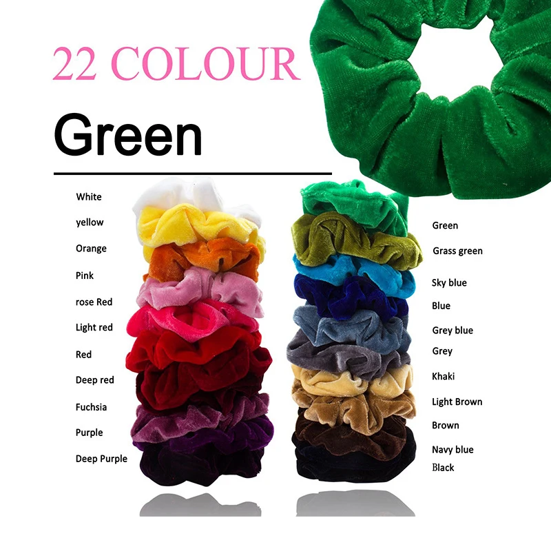 Kórea Velvet Solid Hair Scrunchie Ženy Dievčatá Elastické gumové pásy na vlasy kravata lano držiak na cop držiak na vlasy