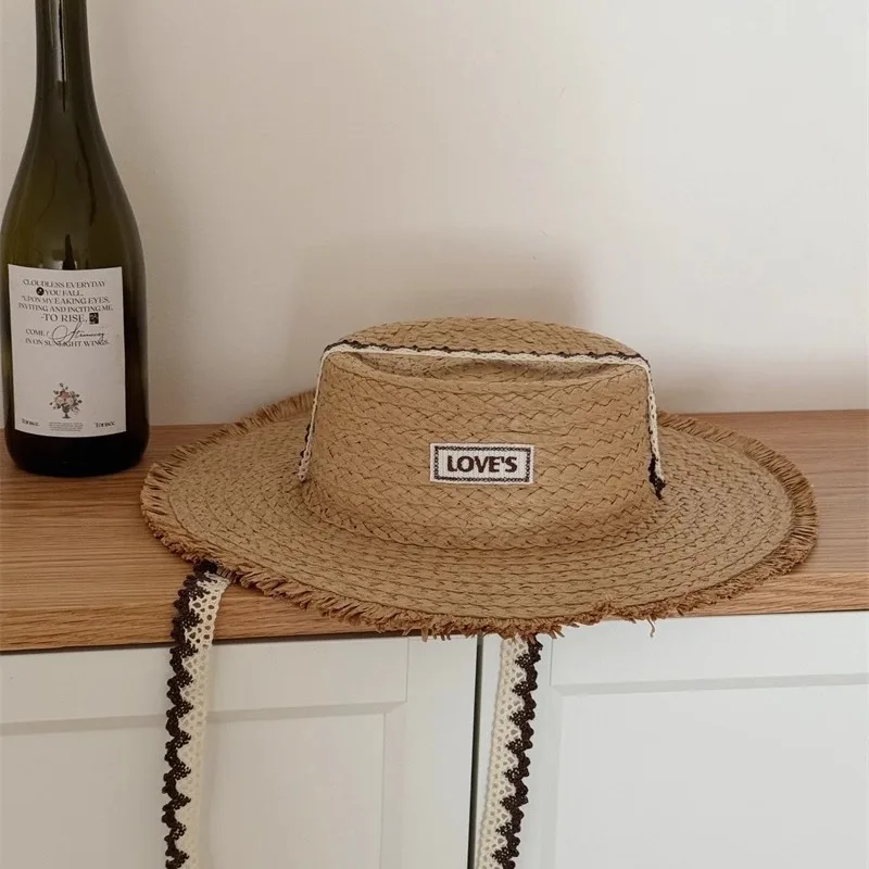Kórea Ženy Summer Sun Hats Holiday Slaw Hat Veľký okraj s popruhom pre dospelých opaľovacích krémov Casy Beach Cap Cap Cap Have Hat Wholesale