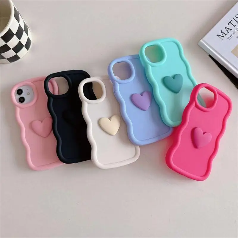 Kórejská cukrová farba Láska srdce Wavy puzdro pre Samsung Galaxy A05S A05 A04 A04E A51 A22 A12 A20 A50S A30S A30S A02S A03S A21S A11S A11S