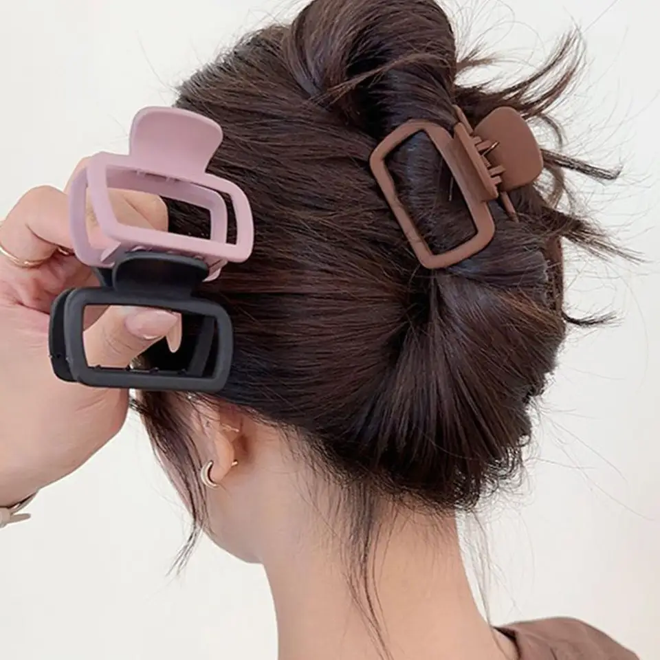 Kórejská módna dámska štvorcová klip Claw Clip Clip ľahký matný mini vlasové kraby dievčenské vlasové prvky pre tenké vlasové doplnky