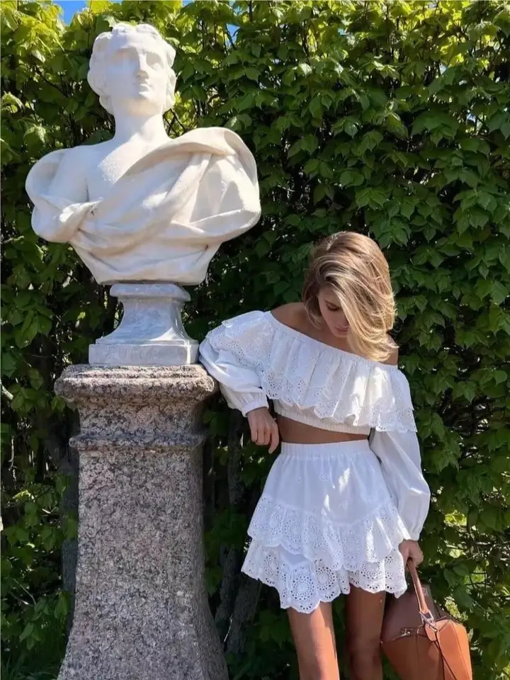 Kórejská módna mini sukňa Kawaii Vintage oblečenie leto 2024 módna žena biele čipky sukne pre ženy Ruffy sukne bavlna