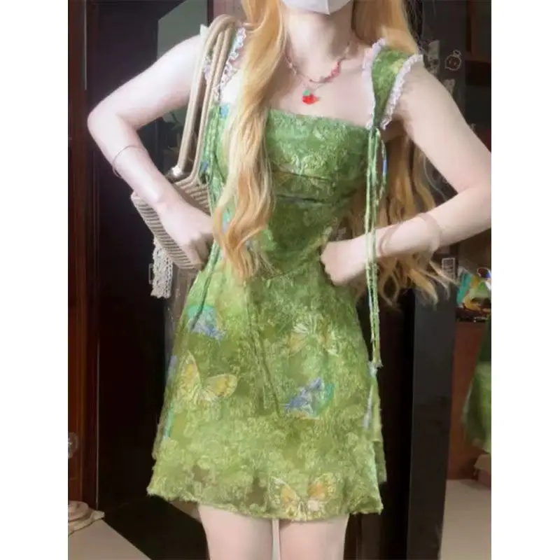 Kórejská módna rozprávka Mini šaty Ženy Harajuku Príležitostné elegantné elegantné šaty Coquette Estetické letné oblečenie Kórejský štýl