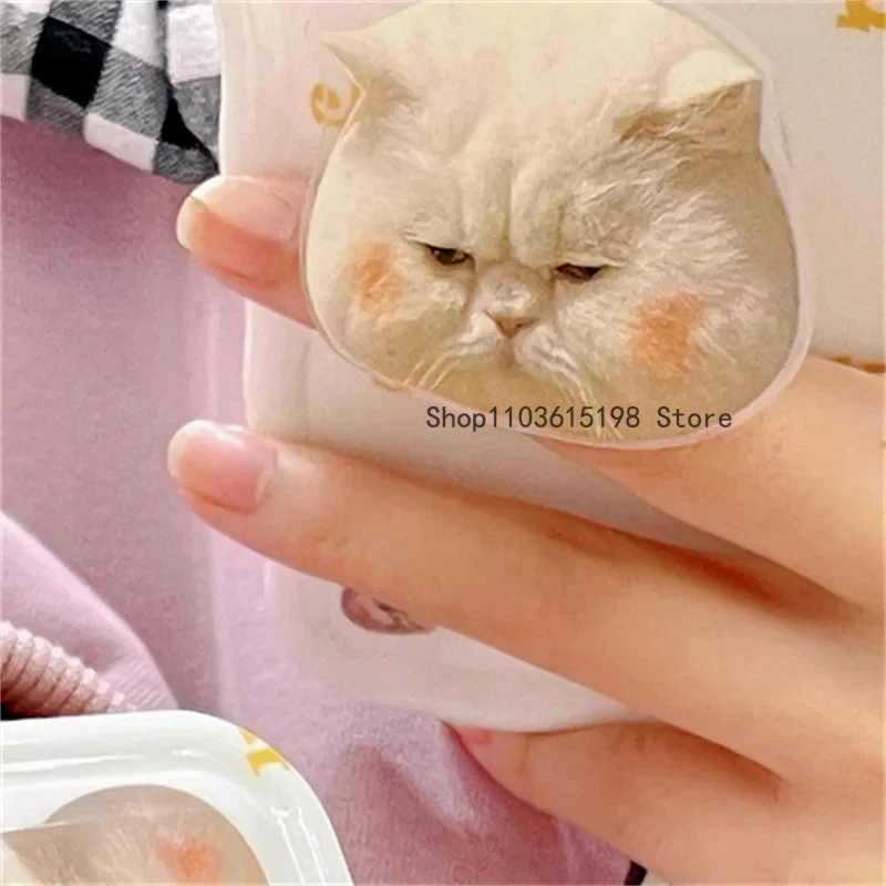 Kórejská roztomilá karikatúra Cat Griptok Tok Tok Phone Držiak prsteň držiaka stojan na iPhone 16 15 Samsung Skladacia držiak s zásuvkou
