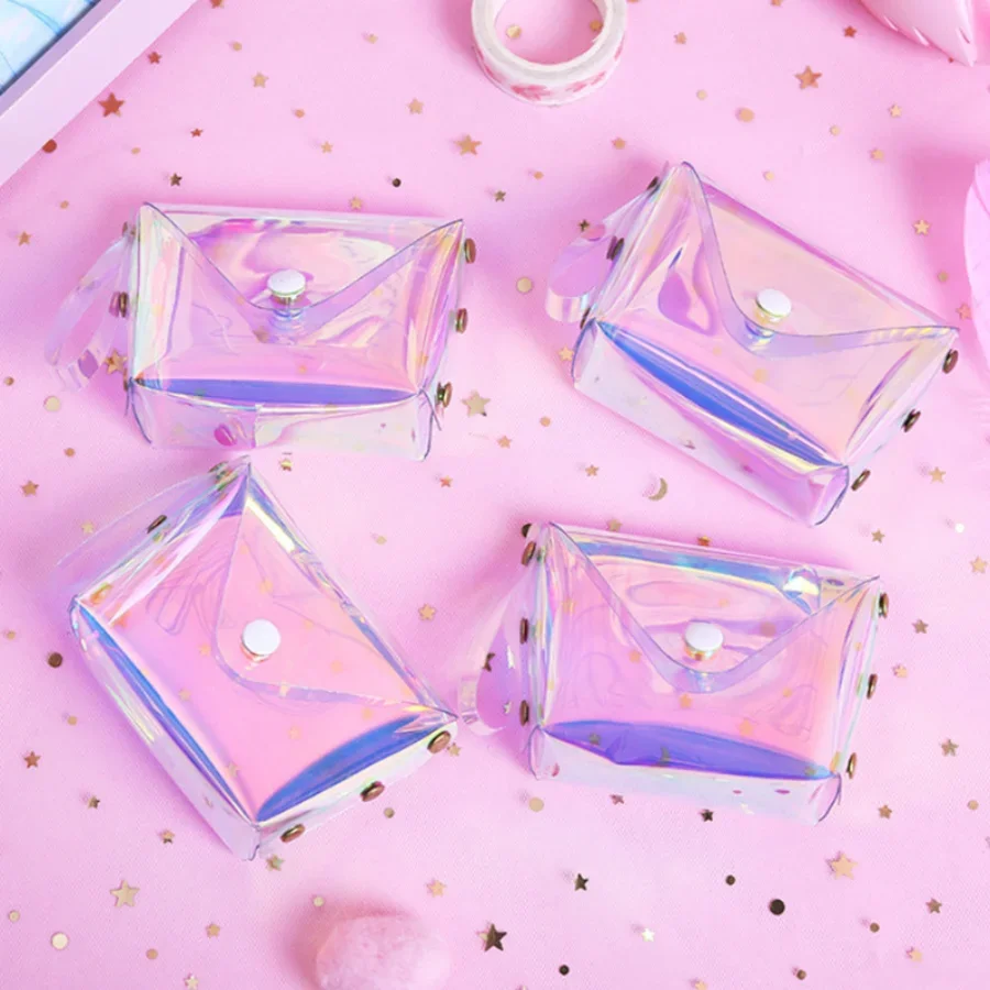 Kórejská verzia roztomilého dievčenského srdca Coin Crease Create Warnful Bag Transparent Serphone Bag Cute Wallet Coin Retch