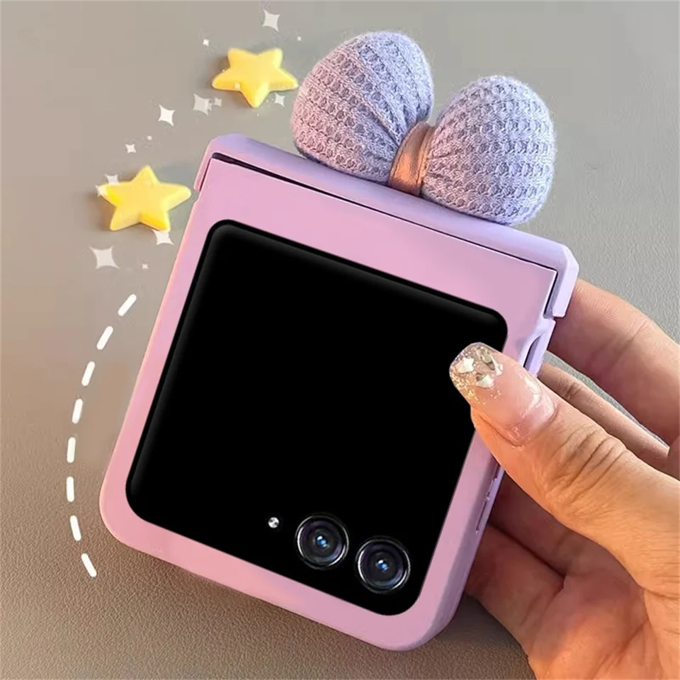 Kórejské roztomilé purpurová farba Purpurová mriežková mriežka Puzdro pre telefón pre Motorola Razr 50 Ultra 50ultra Razr40 Ultra 40 Ultra Shock odolný