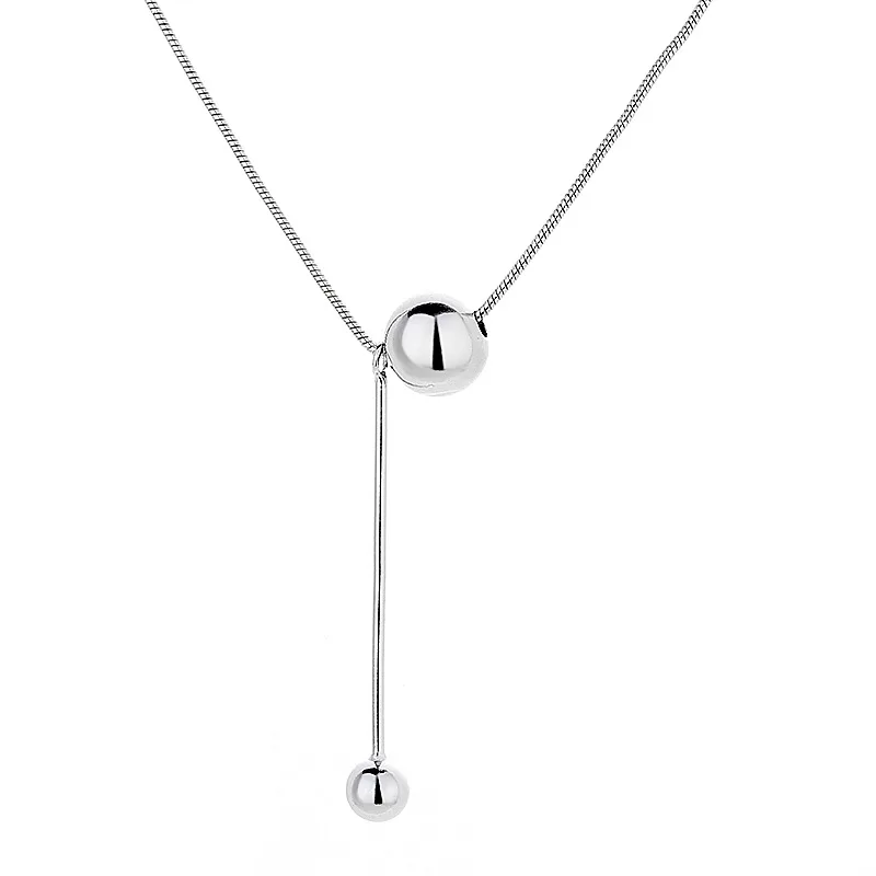 Kórejský 925 Sterling strieborná guľa Snake Chaer Choker náhrdelník