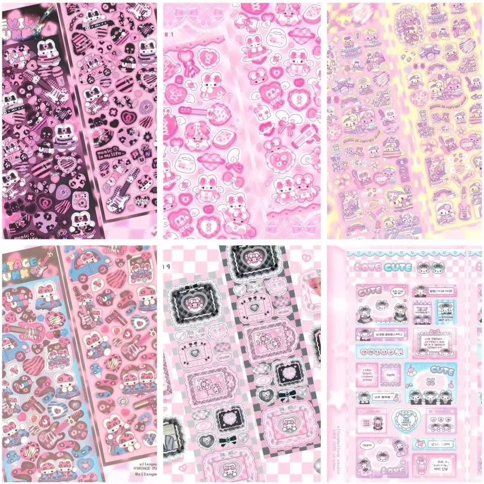 Kórejský ins roztomilý karikatúra laserová nálepka DIY Scrapbooking Sticking Vianočná darček idol karta dekoratívna nálepka kawaii kancelárske potreby