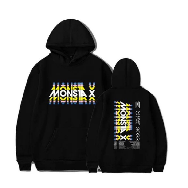 Kórejský Kpop Monsta x No Limit US Tour 2022 Monsta X Nadmerné ženy/Muži mikiny mikina s kapucňou K-pop oblečenie