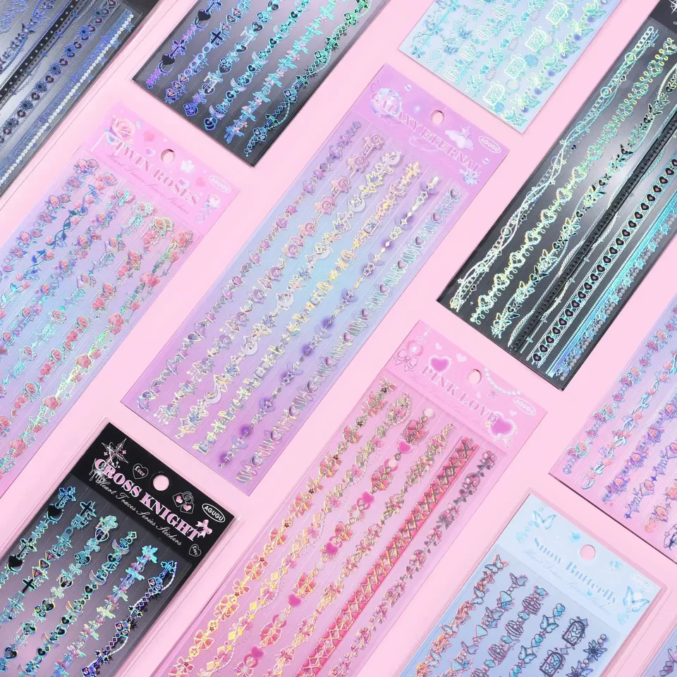 Kórejský seriál Y2K Srdce Trajektória laserové nálepky KPOP 3-palcový držiak na fotografické karty Držiteľ rámca Frame Dekorácie Scrapbook Journal DIY Tape