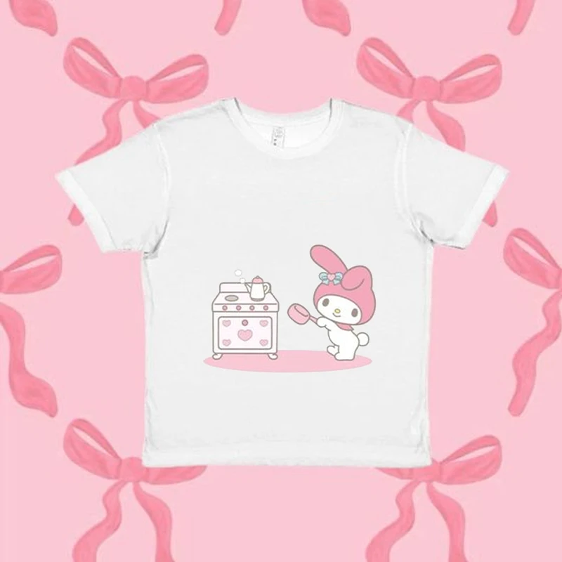 Kórejský štýl Sanrio My Melody Summer Clothing Cartoon Trič