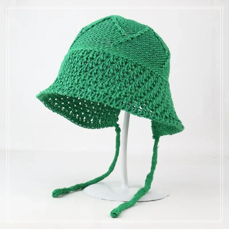 Kórejský štýl zelená farba Sun Beach Slaw Hat Seaside Sunshade po opaľovací
