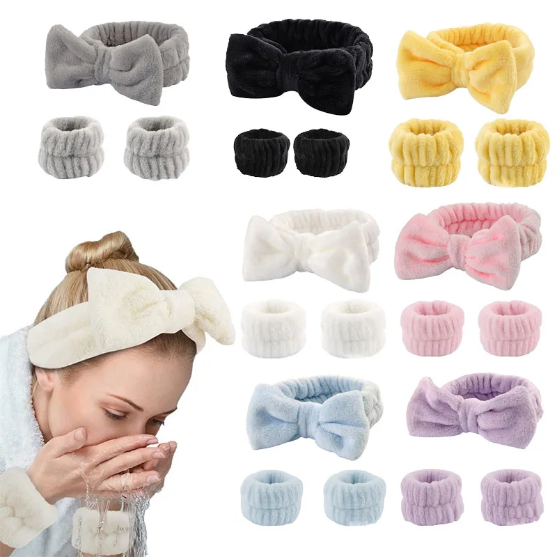 Kúpeľná kozmetická čelenka luk vlasová kapela pre ženy dievčatá make -up umývanie tváre Yoga Sports Fluffy Fluffy Skince Stare
