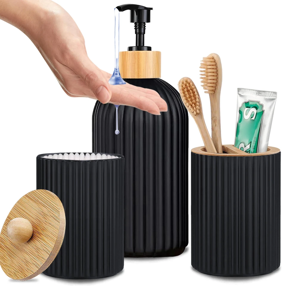 Kúpeľňa kontajner ručné mydlo Dispenzér bavlnená loptička Storage Box Držiteľ zubnej kefky Domáca dekorácia Organizátor