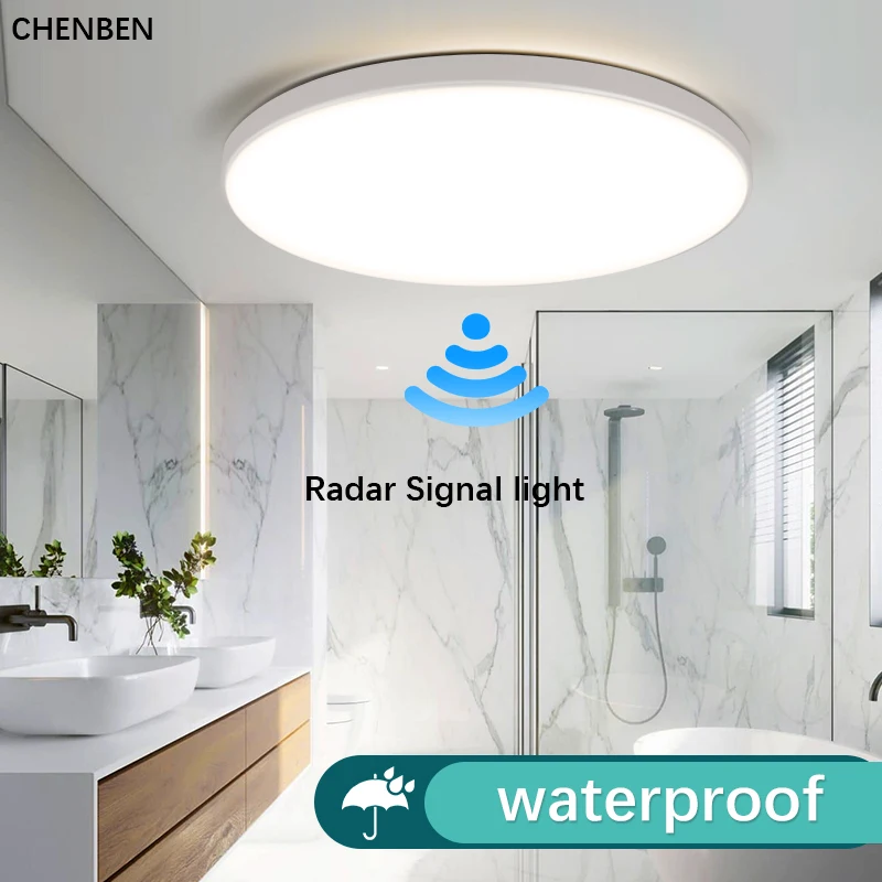 Kúpeľňa LED stropné svetlo automatický radarový pohybu Senzor garáže podkrovie Dvere Koridor Horná lampa Human Induction Lighting Smart Strop
