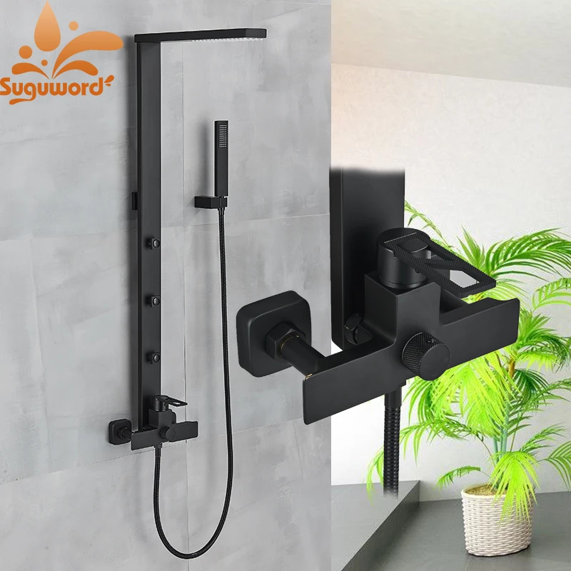 Kúpeľňa Sprcha Faucet s kúpeľnými masážnymi stĺpcami Zrážky hlavy v hlave na stenu 4 MODEL Cold Water Mixer Sprchový systém