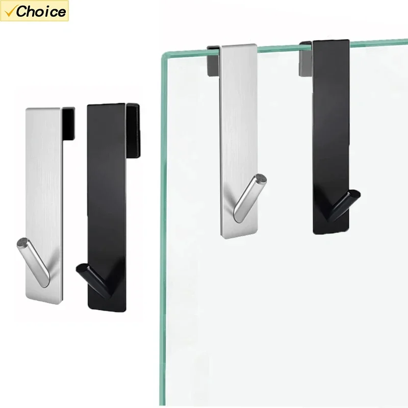 Kúpeľňa zadný háčik Držiak na uterák držiak v tvare S nerezová oceľ sklenená dvere Hoet Hopege BathRobe Hander Hanger Sprchové dvere doplnky