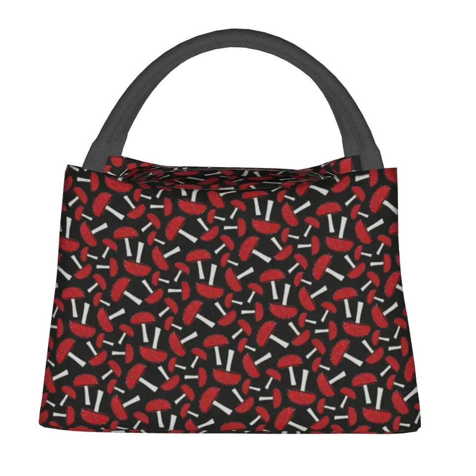 Kúzelné huby obedné tašky Červené huby vonkajšie piknik obedové boxy voľný čas Termal Tote Candbags Oxford