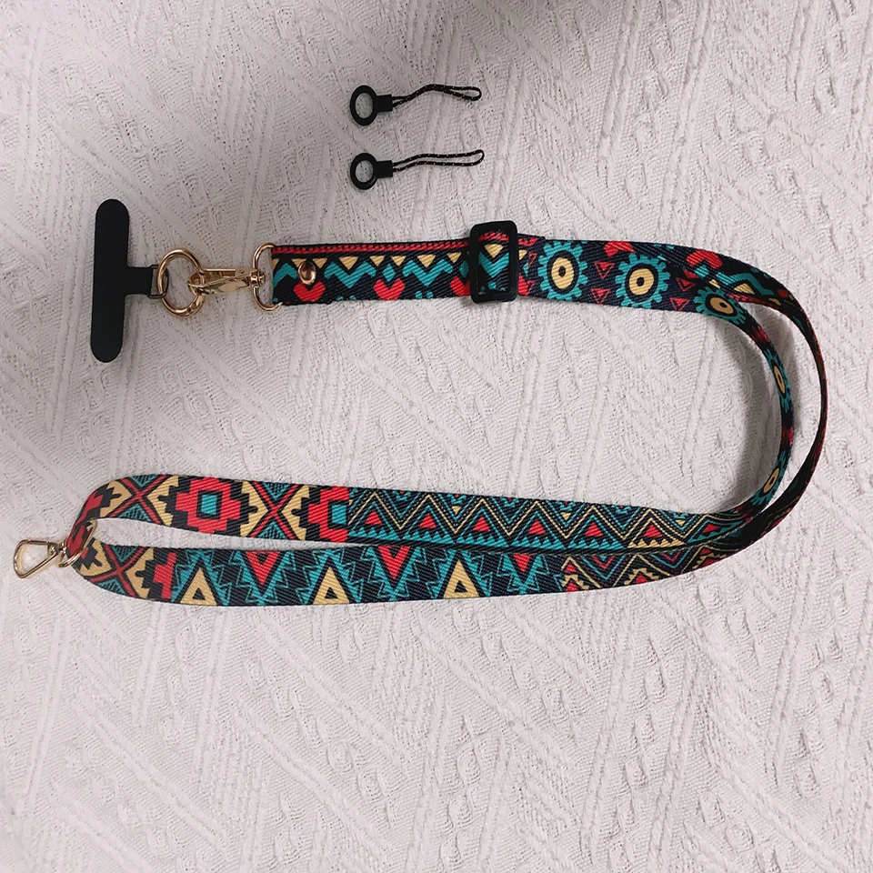 Kúzlo mobilného telefónu Crossbody Lanyard Totem Pattern zavesenie dekorácie nastaviteľný krk popruh antiloss šnúrka pre iPhone Samsung