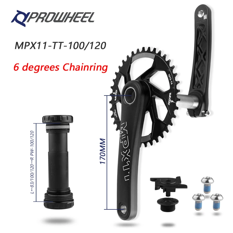 Kľuka na bicykel Snowheel Sneh Snow Crankset 170 mm kľuky 30T/32T/34T/36T/38T GXPP s reťazcami s spodnou konzolou BB100/120 mm tukový bicykel kľuky na bicykli