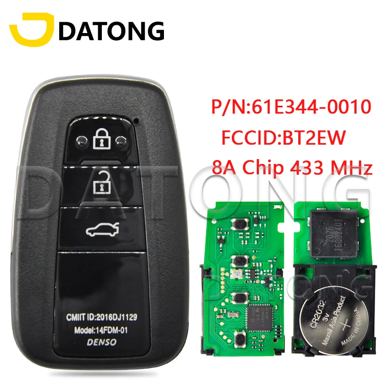 Kľúč pre diaľkové ovládacie prvky Daong World Car pre Toyota Corolla 2020 2021 P/N 61E344-0010