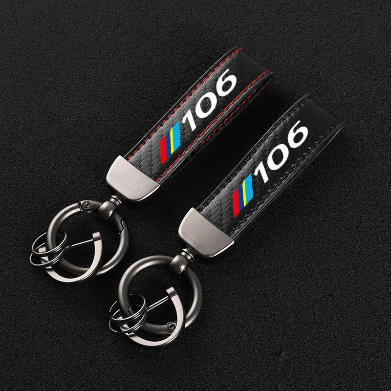 Kľúčenka z vysokokvalitného koženého automobilu 360 stupňov rotačných podkovových krúžkov pre Peugeot 106 308 3008 207 208 GT 2019 Príslušenstvo