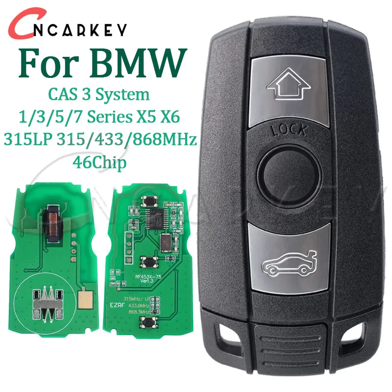 Kľúčom pre diaľkové ovládanie inteligentného ovládača pre BMW 46CHIP 315LP 315/433/868MHz CAS 3 Systém 1/3/5/7 Series X5 X6 E60 E61 E70 E71 E87 E87 E90 Z4