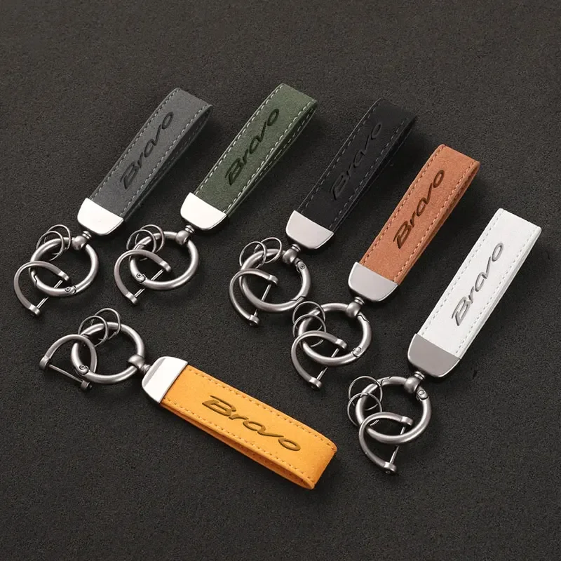 Kľúčové prstene s vysokým stupňom kože Keychain Kľúčové prstene Vlastné darček 3D Imprinting s logom pre fiat bravo stylingové doplnky