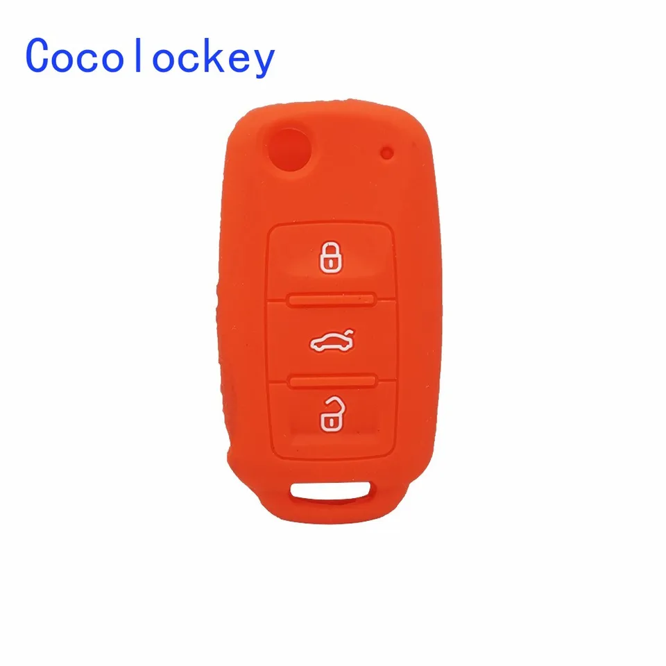 Kľúčové puzdro na kokolockey pre VW Golf Jetta pre skod Yeti Superb Rapid Octavia pre sedadlo Leon Ibiza 3 Button Silikone Key