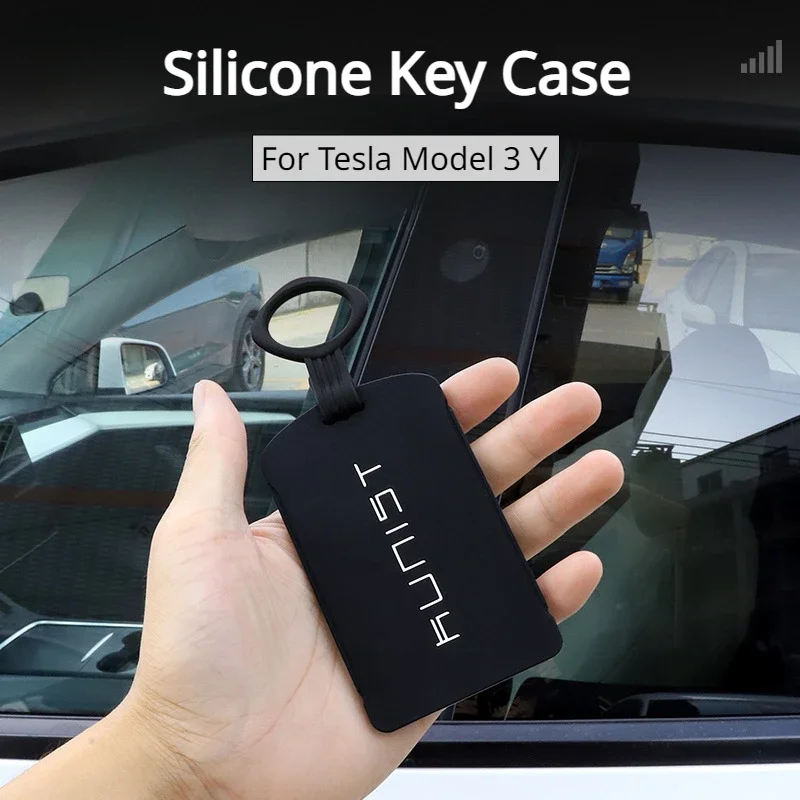 Kľúčové puzdro pre Tesla Model 3 Y Silikónový kľúč držiteľa karty Protect Cover Cart Držiteľ automobilu Interiérové ​​dekorácie Príslušenstvo 2017-2023