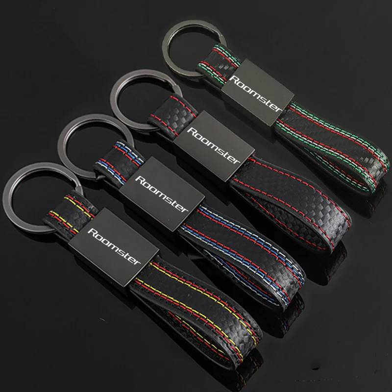 Kľúčové reťaze z uhlíkových vlákien pre kľúče pre kľúče pre izby Škoda Citigo Enyaq Kamiq Kodiaq VRS Octavia Keychain Styling Automatické príslušenstvo