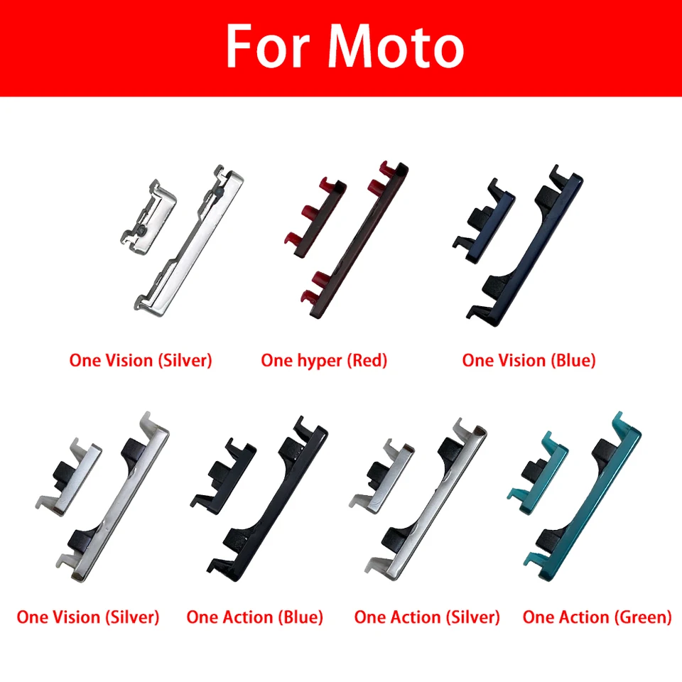Kľúčové tlačidlo bočného tlačidla zapnúť dole nadol nadol napájacie tlačidlo Flex kábel Výmena telefónu pre Moto One Action Vision Fusion Plus