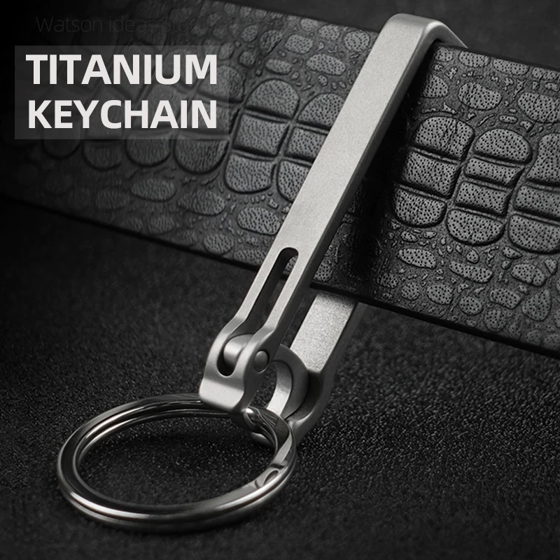 Kľúčový držiteľ titánový pásik Belt Loop Keychain klip EDC Duty Rýchle uvoľňovanie háčikov s odnímateľným kľúčom pre mužov Najlepšie darčeky