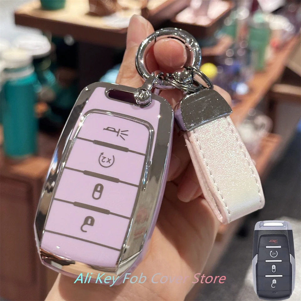 Kľúčový kryt FOB s Keychain Lanyard pre Jeep 2019-2022 Dodge Ram 1500 2500 3500 4500 5500