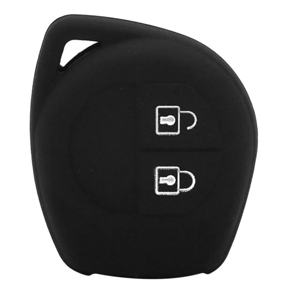 Kľúčový kryt kremíka pre kľúč pre Suzuki SX4 Swift Grand Vitara liana Celerio Jimny Key Case Keychain Alarm, Čierna