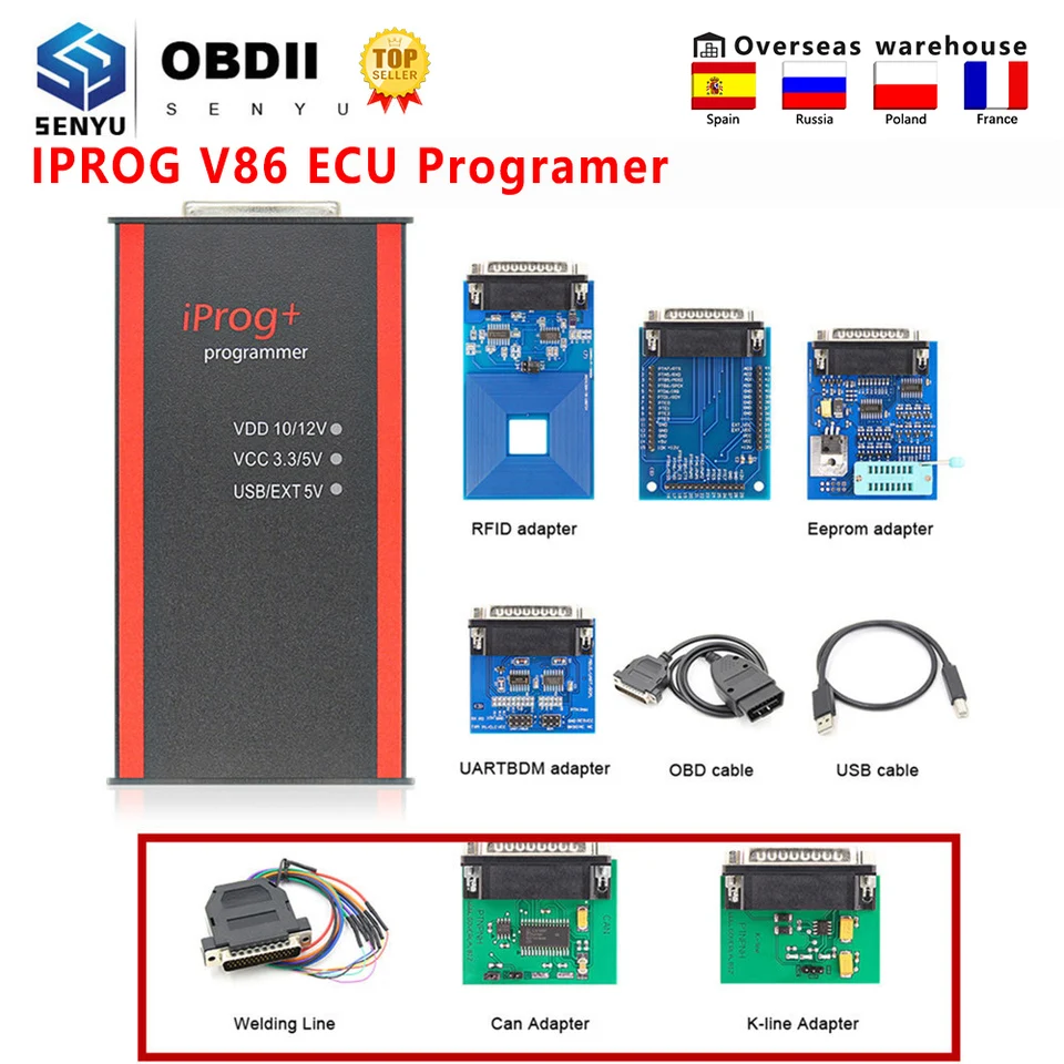 Kľúčový programátor IProg Pro ECU IPROG+ V87 2019 EEPROM IMMO CAR RADIO RADIO Airbag RESET DASHOARD DASHOOP Kilometer PK DIGIPROG 3 Carprog