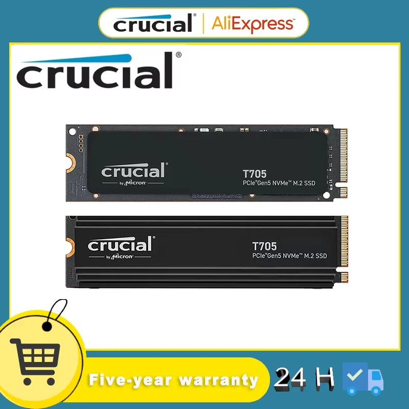 Kľúčový T705 s chladičom 1TB 2TB 4T 2280 PCIe 5.0 až 14500 MB/S NVME M.2 Interná jednotka SSD SISD STIVE DIVE pre hi-end stolný počítač