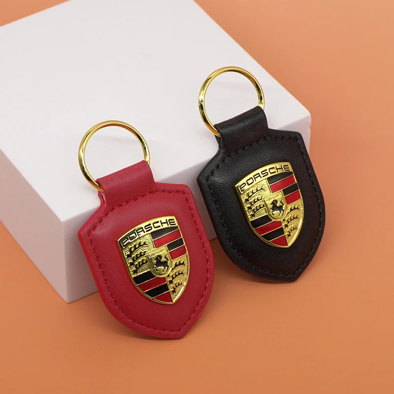 Kľúčový štít na autá Keychain Typ 3D Znak Kľúčový prsteň pre Porsche Panamera Cayenne Taycan 911 718 Macan Carrera-GT 928 944 968 944