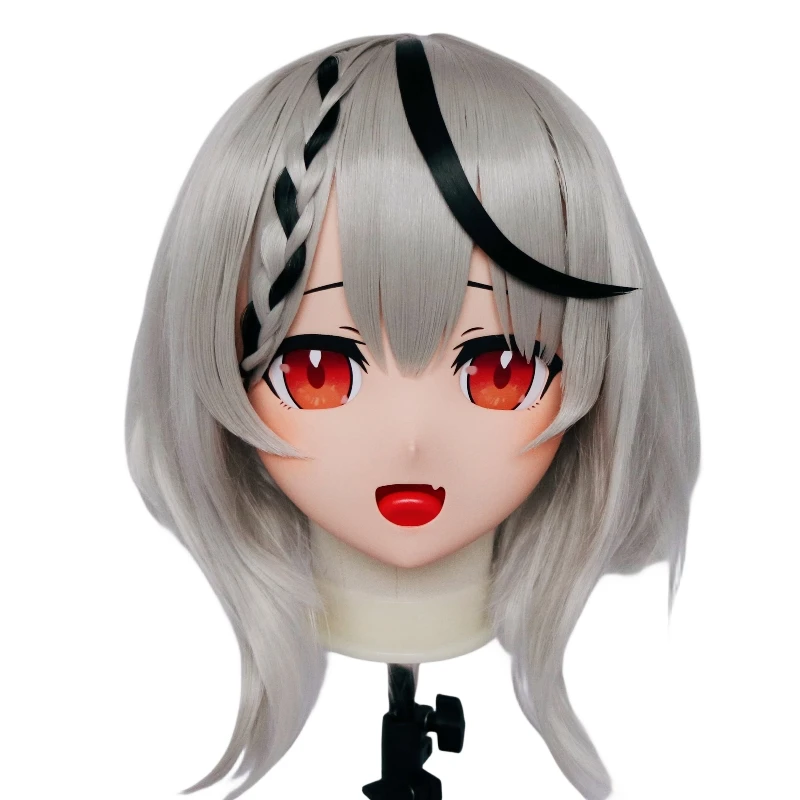 (L04) Vlastná ručne vyrobená silikónová latexová vlastná maska ​​s plnou hlavou s backshell Party Crossdressing Anime Kigurumi Cosplay Mask